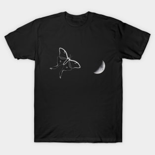 Luna Moth Flying to the Moon T-Shirt